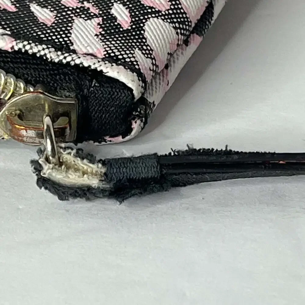 Victoria's Secret Black, White, and Pink Leopard Print Cosmetic Pouch